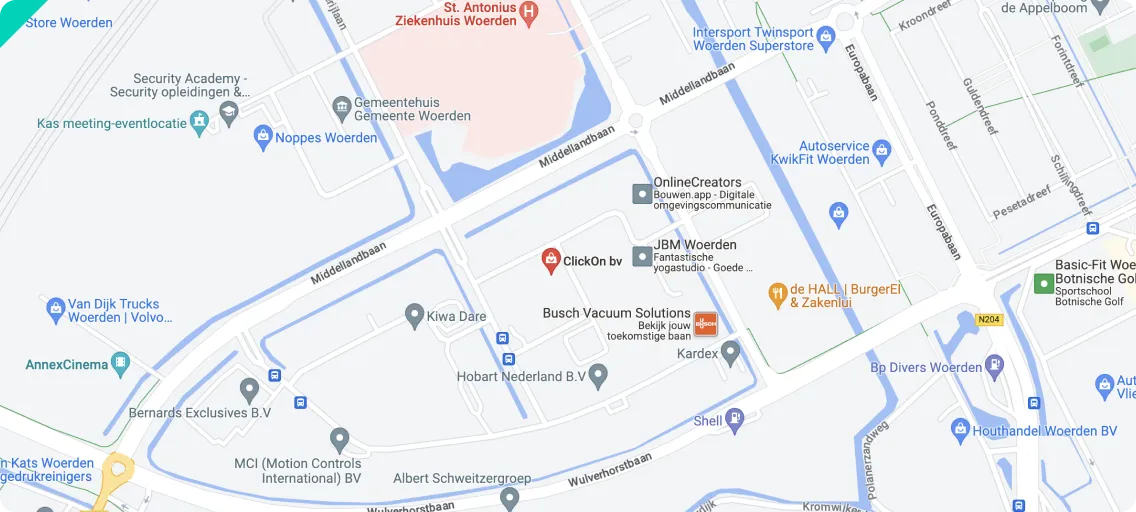 Kaart ClickOn, Pelmolenlaan 17a Woerden